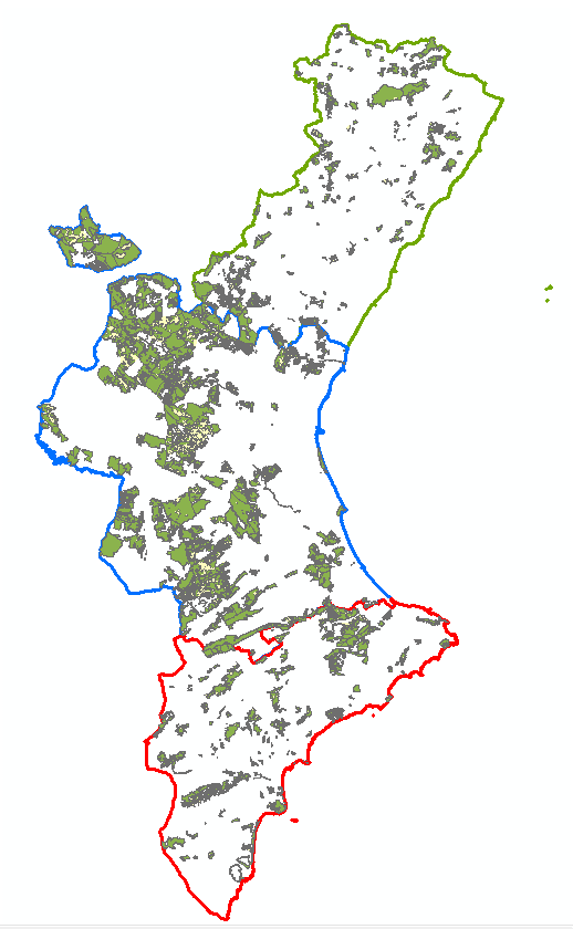 Cartografía de los montes gestionados de la Comunitat Valenciana